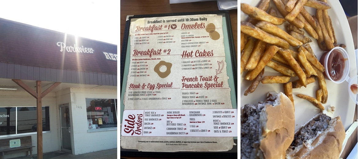 Parkview Restaurant Menu